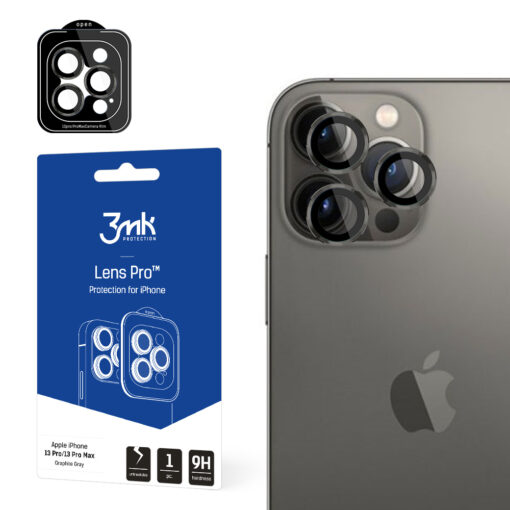 Apple iPhone 13 PRO13 PRO MAX kaamera objektiivide kaitse  3mk Protection Pro Graphite Gray